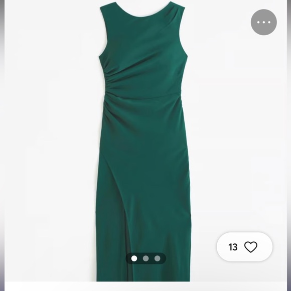 NWT A&F green high neck open back midi emerald green dress small petite - Picture 1 of 15